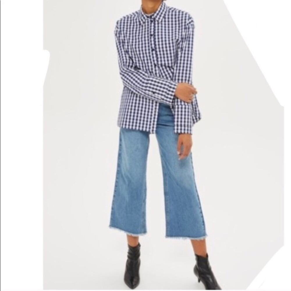 TOPSHOP Double Cuff Gingham Shirt